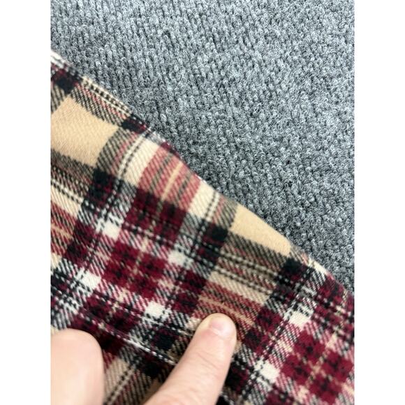 Pendleton Women's Vintage Skirt Size 12 Red Black Tan Plaid Pleated READ W/Hole - Picture 9 of 9